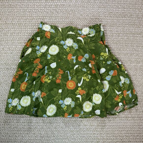 Modcloth Dresses & Skirts - ModCloth “Stay Sassy” Floral Skater Skirt Retro Print Green Pleated Side Zip S